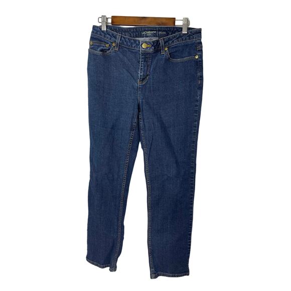 Liz Claiborne blue jeans women's 12 dark medium wash JACKIE straight leg comfy - Picture 1 of 15
